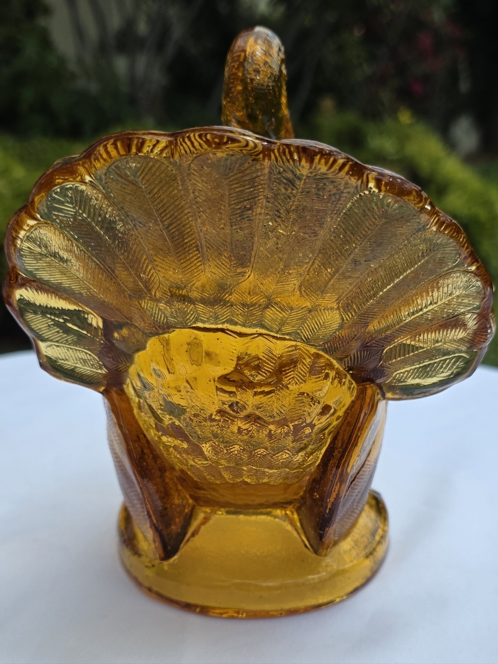 Amber Glass Turkey Covered Dish Candy Bowl / Trinket Dish - Picture 5 of 5
